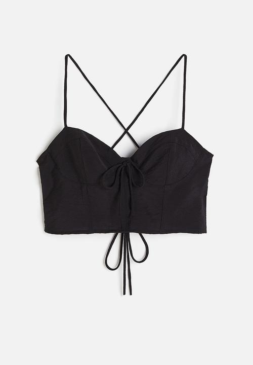 H&M - Cropped bustier top - black