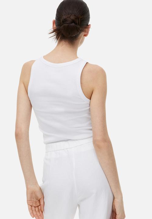 H&M - Ribbed vest top - white