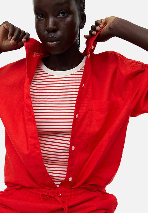 H&M - Ribbed vest top - multi,red