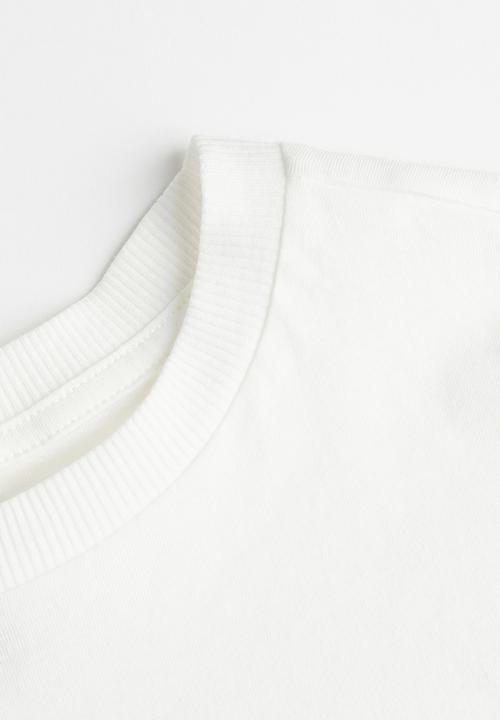H&M - Cropped printed t-shirt - white