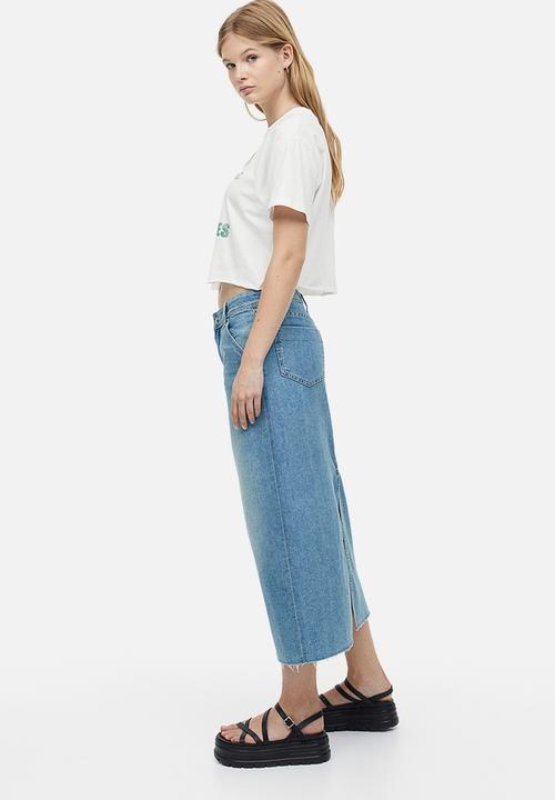 H&M - Cropped printed t-shirt - white