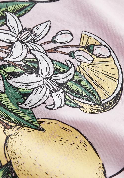 H&M - Cropped printed t-shirt - pink