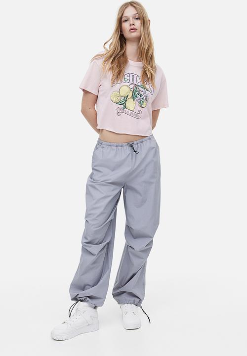 H&M - Cropped printed t-shirt - pink