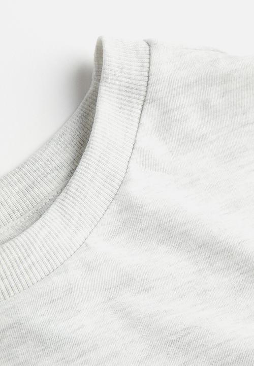 H&M - Cropped printed t-shirt - grey