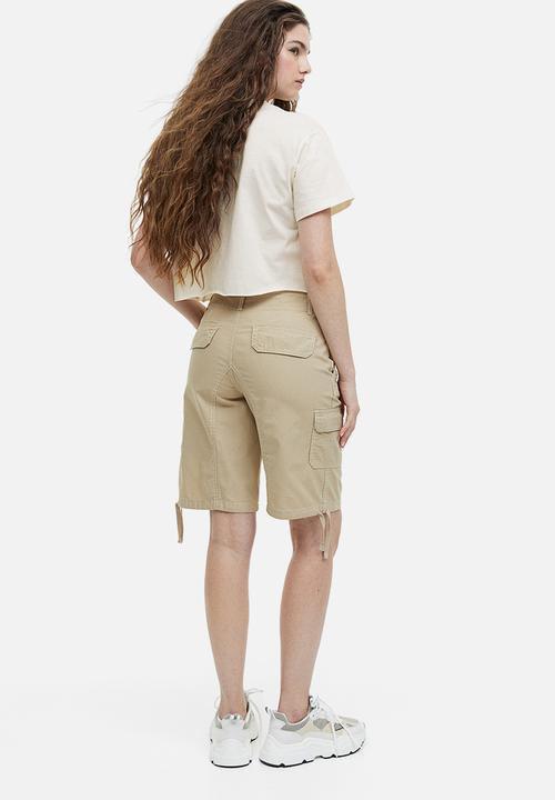 H&M - Cropped printed t-shirt - cream 