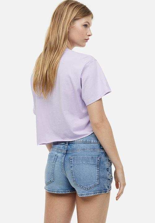 H&M - Cropped printed t-shirt - purple