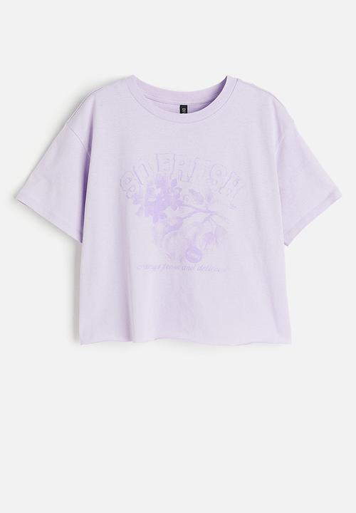 H&M - Cropped printed t-shirt - purple