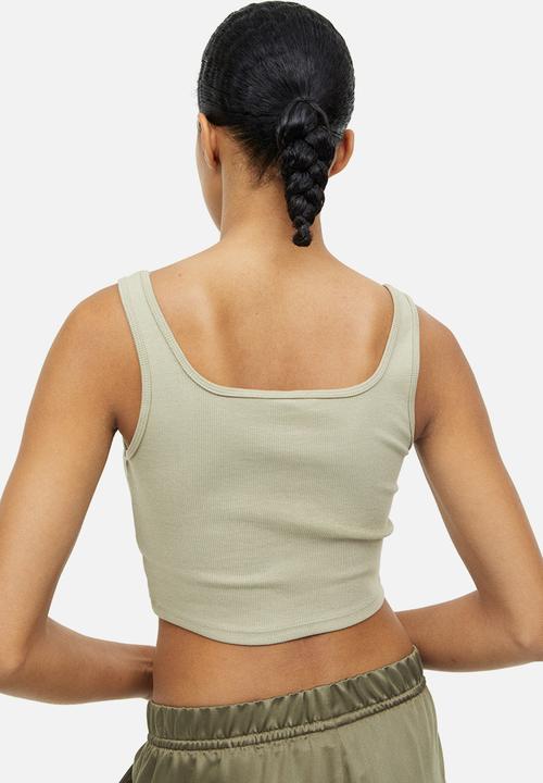 H&M - Cropped vest top - green