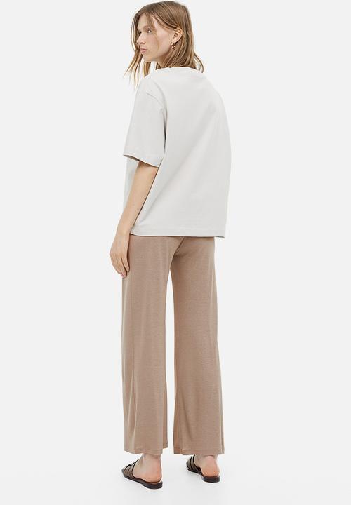 H&M - Cropped jersey trousers - beige
