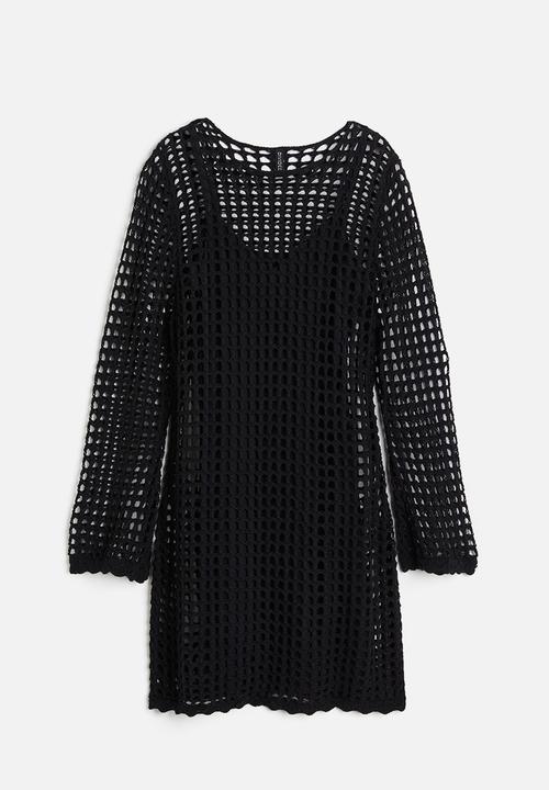 H&M - Hole-knit dress - black