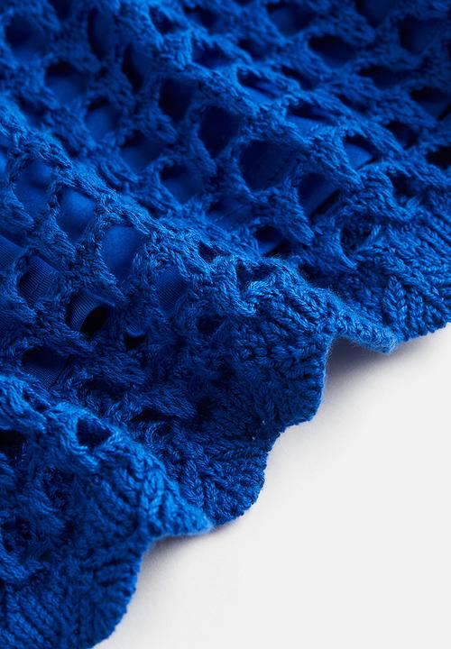 H&M - Hole-knit dress - blue