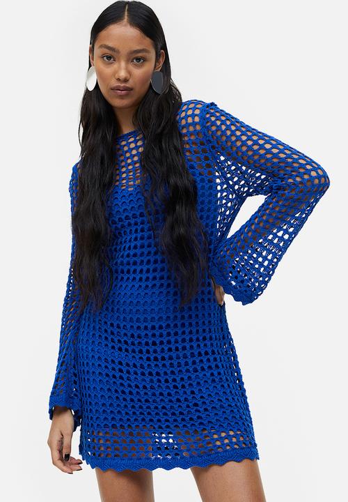 H&M - Hole-knit dress - blue