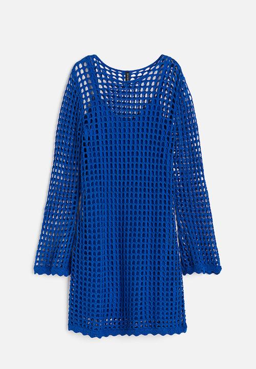 H&M - Hole-knit dress - blue