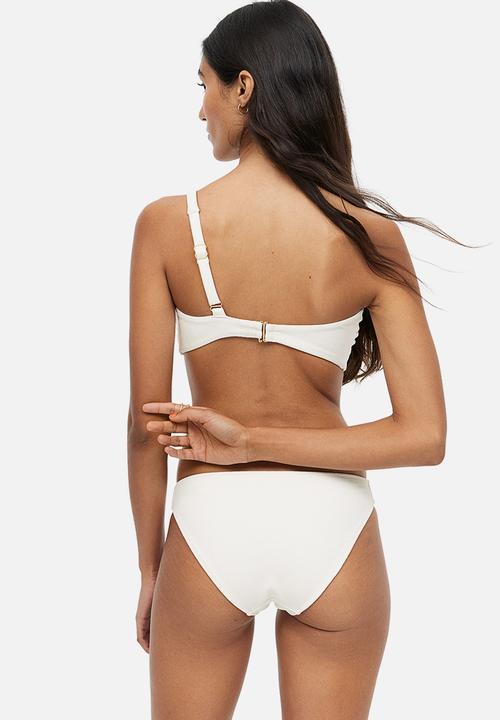 H&M - Padded one-shoulder bikini top - white