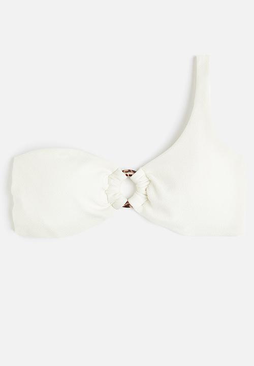 H&M - Padded one-shoulder bikini top - white