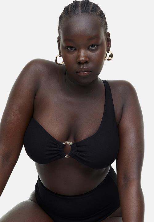 H&M - Padded one-shoulder bikini top - black