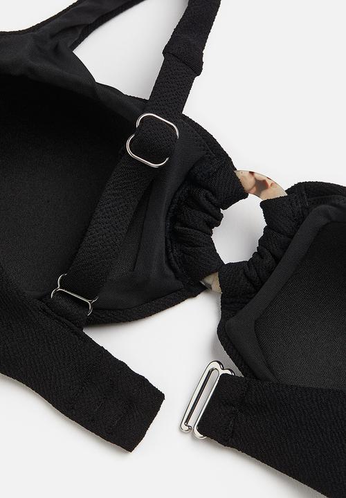 H&M - Padded one-shoulder bikini top - black