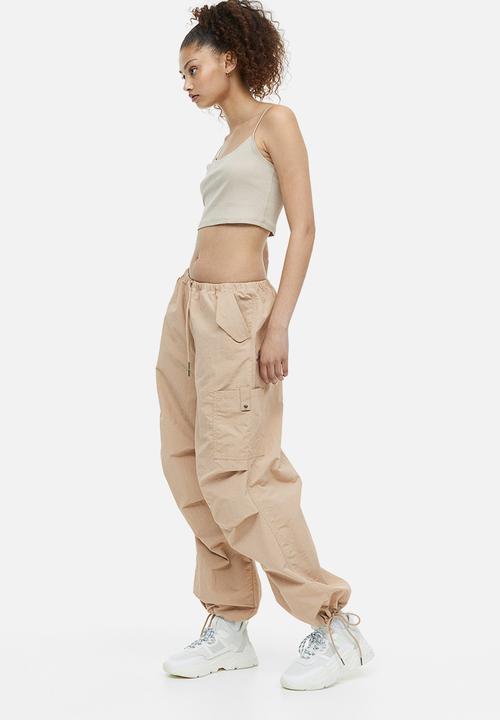 H&M - Nylon parachute trousers - beige