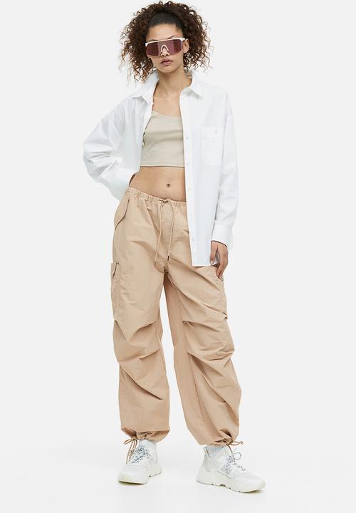 H&M - Nylon parachute trousers - beige