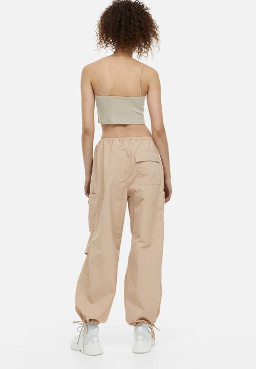 H&M - Nylon parachute trousers - beige