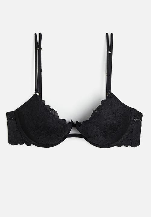 H&M - Lace push-up bra - black