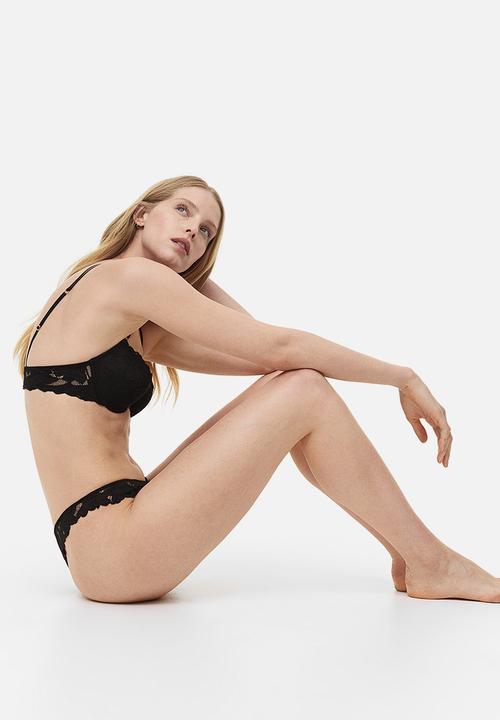 H&M - Lace push-up bra - black