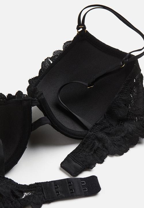 H&M - Lace push-up bra - black