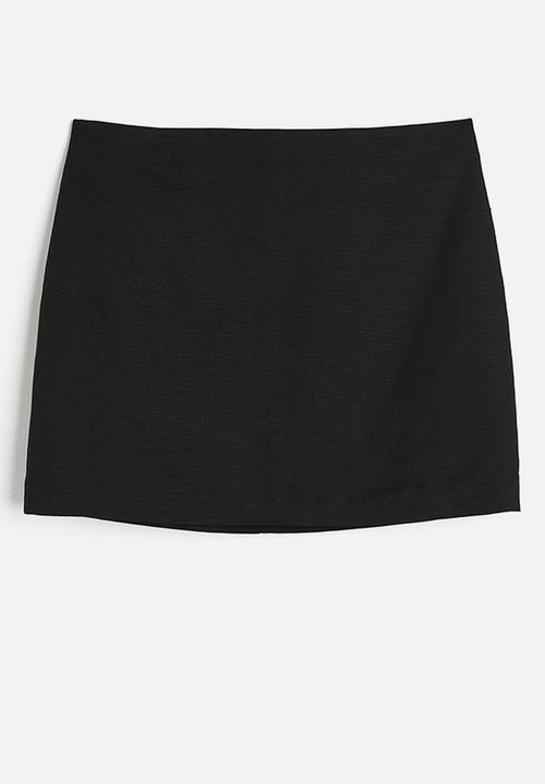 H&M - Linen-blend mini skirt - black