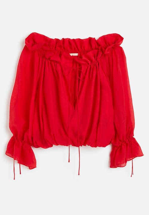 H&M - Off-the-shoulder blouse - red