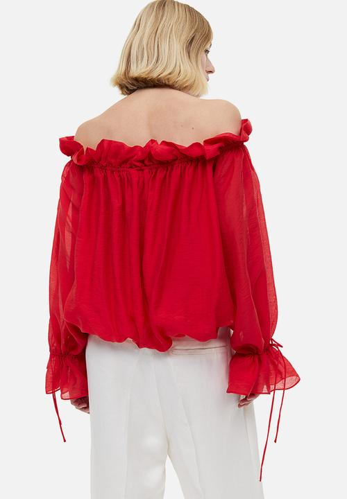 H&M - Off-the-shoulder blouse - red