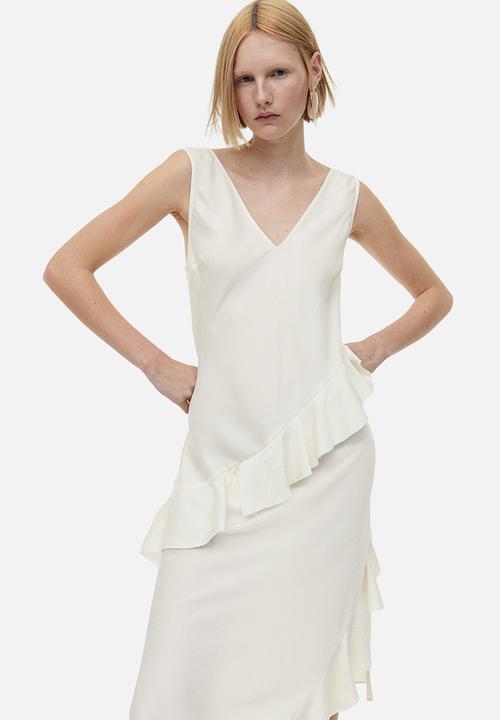 H&M - Flounce-detail dress - white