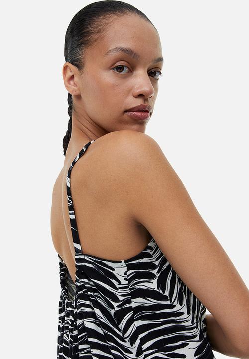 H&M - Oversized jersey dress - black patterned