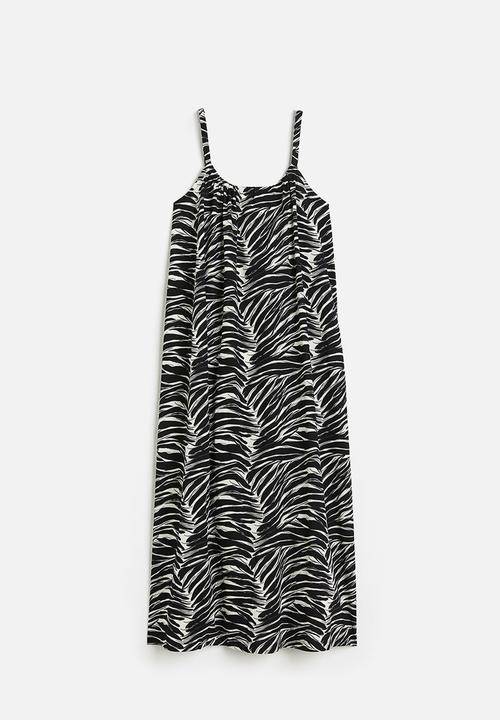 H&M - Oversized jersey dress - black patterned