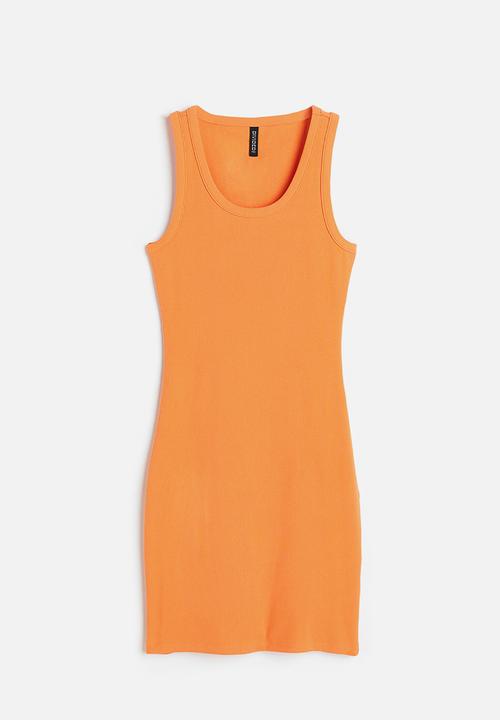 H&M - Ribbed bodycon dress - orange