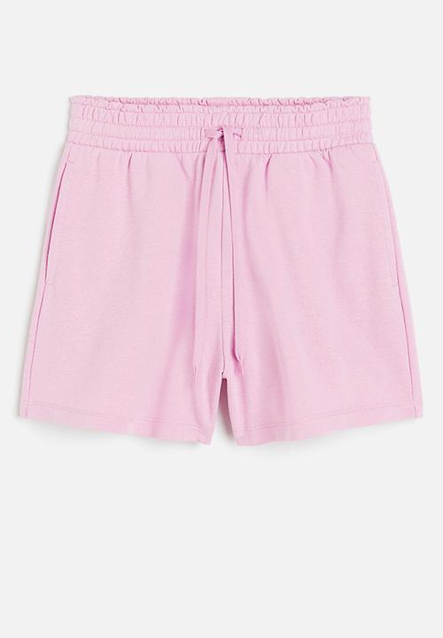 H&M - Paper bag sweatshirt shorts - light pink