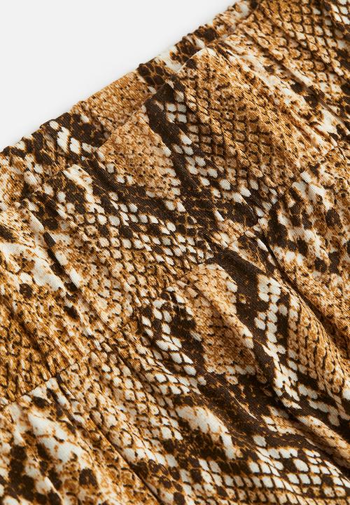 H&M - Pull-on jersey trousers - brown snakeskin patterned