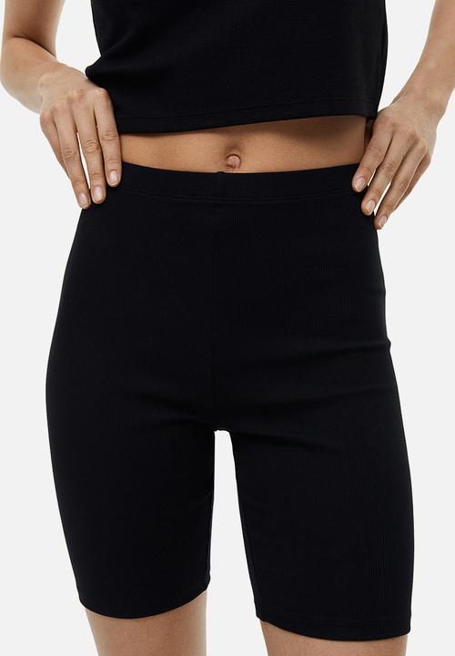 H&M - Ribbed cycling shorts - black