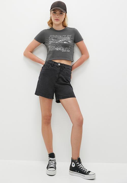 Cotton On - Micro Fit Graphic Tee - Pinnacles National Park/Graphite