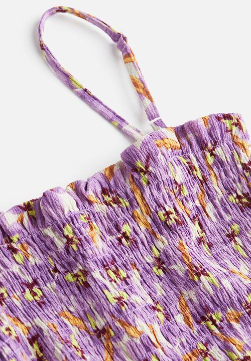 H&M - Smock-topped dress -purple floral 