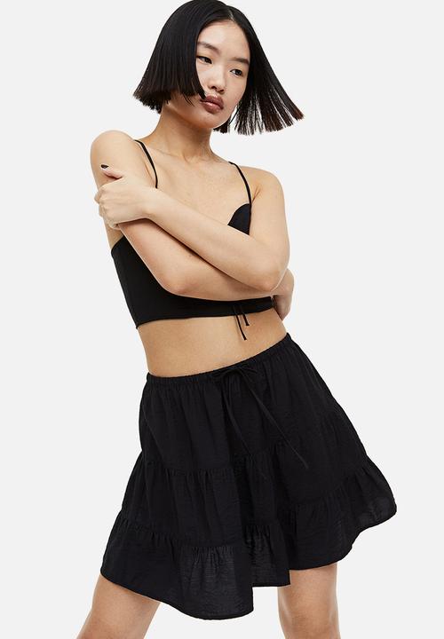 H&M - Tiered mini skirt - black