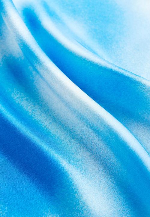 H&M - Tie-detail satin dress - blue