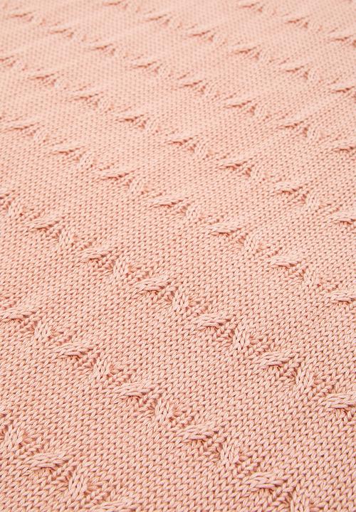 Sixth Floor - Rita knitted throw - dusty coral