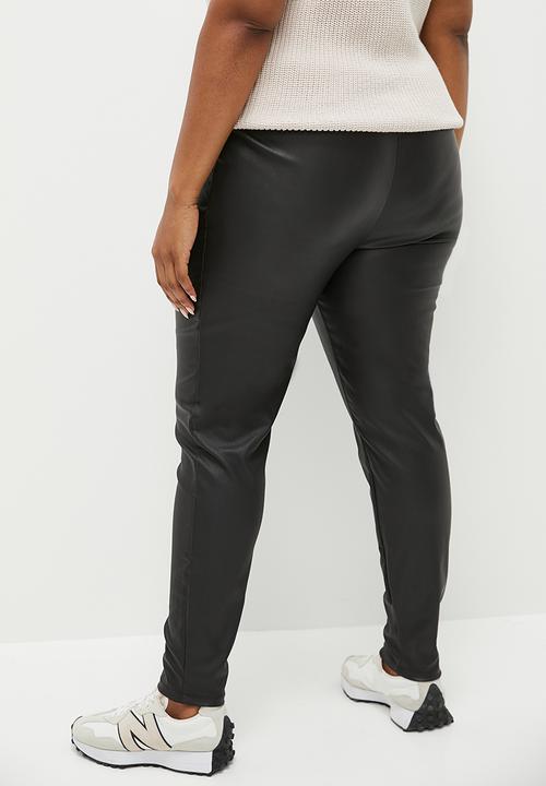 Superbalist - Coated bengaline tregging - black
