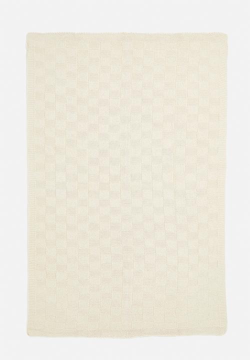 Sixth Floor - Cube knitted throw - cotton cream