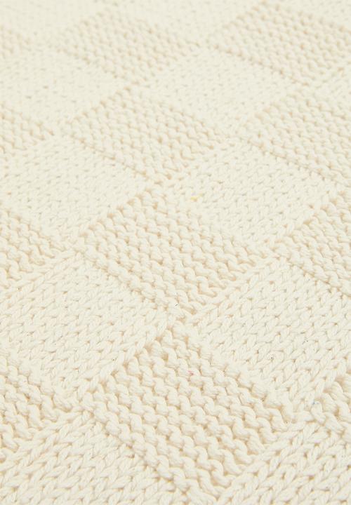 Sixth Floor - Cube knitted throw - cotton cream