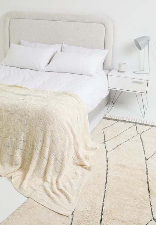 Sixth Floor - Cube knitted throw - cotton cream