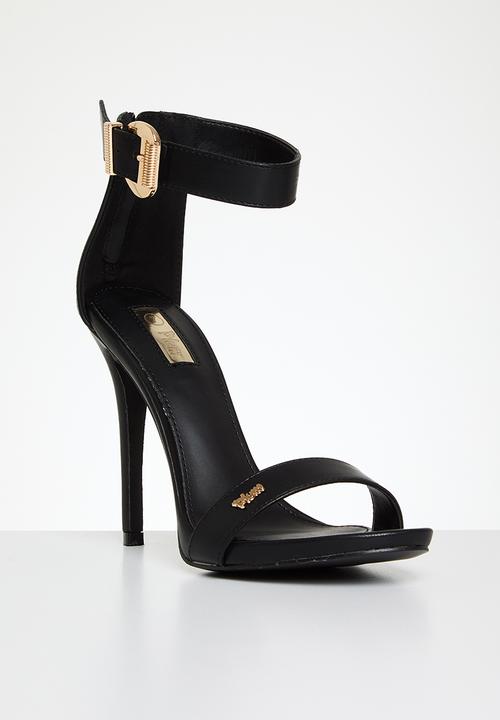 Plum - Buckle detail stiletto sandal - black