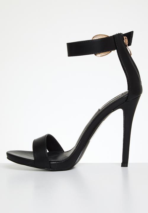 Plum - Buckle detail stiletto sandal - black