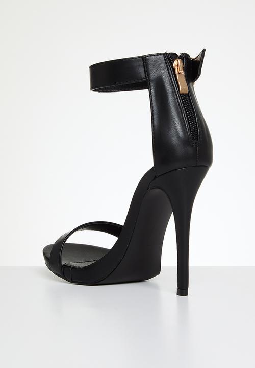 Plum - Buckle detail stiletto sandal - black