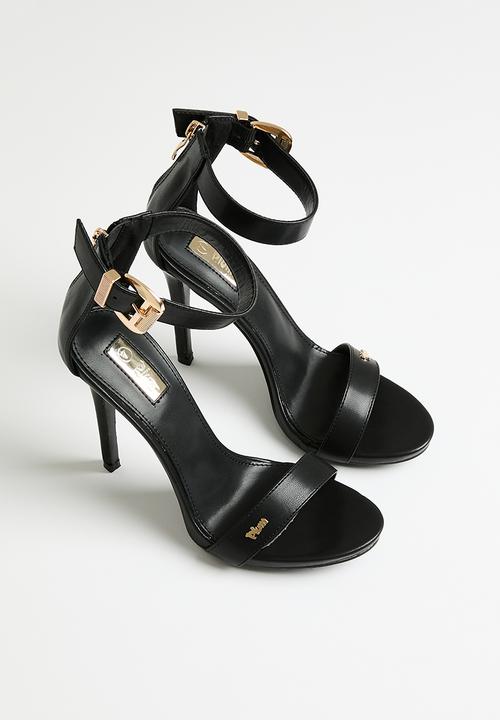 Plum - Buckle detail stiletto sandal - black
